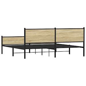 Kovový rám postele bez matrace dub sonoma 193 x 203 cm - obrázek 7