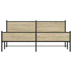 Kovový rám postele bez matrace dub sonoma 200 x 200 cm - obrázek 5