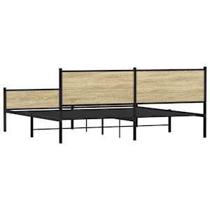 Kovový rám postele bez matrace dub sonoma 200 x 200 cm - obrázek 7