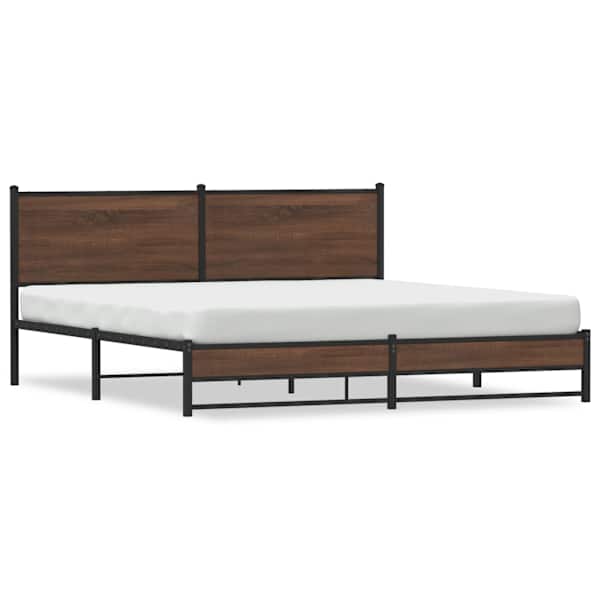 vidaXL metallist voodiraam ilma madratsita pruun tamm 180x200 cm