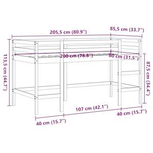Dětská patrová postel žebřík voskově hnědá 80 x 200 cm borovice - obrázek 9