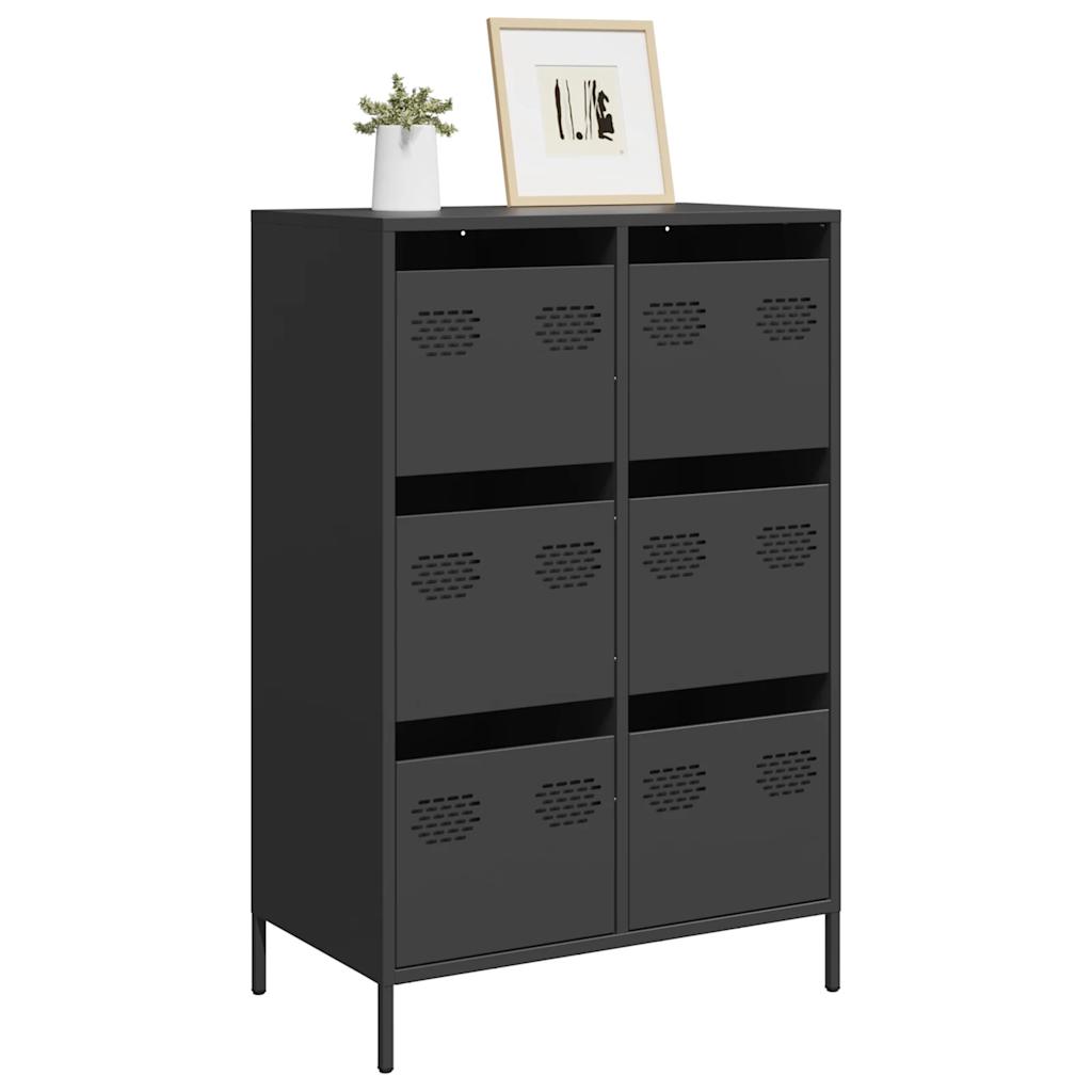 vidaXL Highboard Schwarz 68x39x101,5 cm Stahl