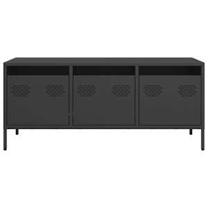 TV skříňka černá 101,5 x 39 x 43,5 cm ocel válcovaná za studena - obrázek 4