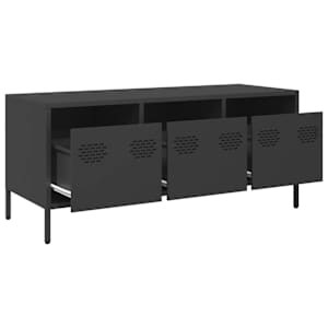 TV skříňka černá 101,5 x 39 x 43,5 cm ocel válcovaná za studena - obrázek 5