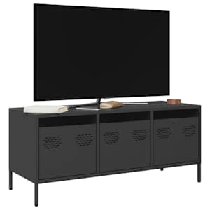 TV skříňka černá 101,5 x 39 x 43,5 cm ocel válcovaná za studena - obrázek 1