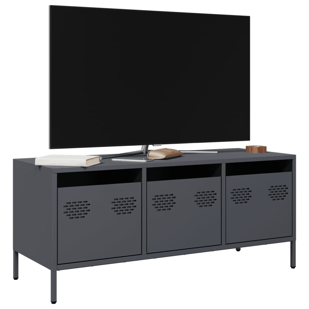 vidaXL Dulap TV, antracit, 101,5x39x43,5 cm, oțel laminat la rece