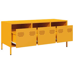 TV skříňka hořčicově žlutá 101,5 x 39 x 43,5 cm ocel - obrázek 5