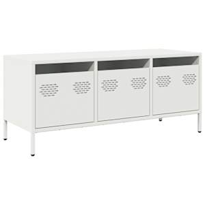 TV skříňka bílá 101,5 x 39 x 43,5 cm ocel válcovaná za studena - obrázek 2