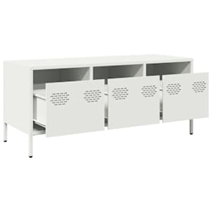 TV skříňka bílá 101,5 x 39 x 43,5 cm ocel válcovaná za studena - obrázek 5