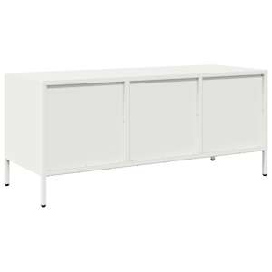 TV skříňka bílá 101,5 x 39 x 43,5 cm ocel válcovaná za studena - obrázek 7