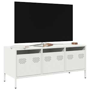 TV skříňka bílá 101,5 x 39 x 43,5 cm ocel válcovaná za studena