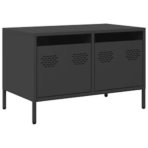 TV skříňka černá 68 x 39 x 43,5 cm ocel válcovaná za studena - obrázek 2
