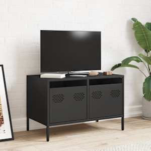TV skříňka černá 68 x 39 x 43,5 cm ocel válcovaná za studena - obrázek 3