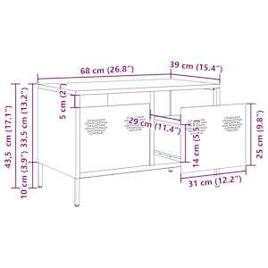 TV skříňka černá 68 x 39 x 43,5 cm ocel válcovaná za studena - obrázek 12