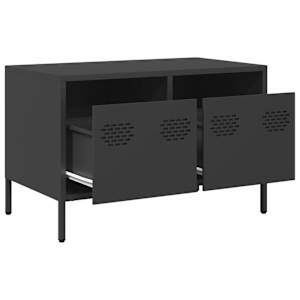 TV skříňka černá 68 x 39 x 43,5 cm ocel válcovaná za studena - obrázek 5