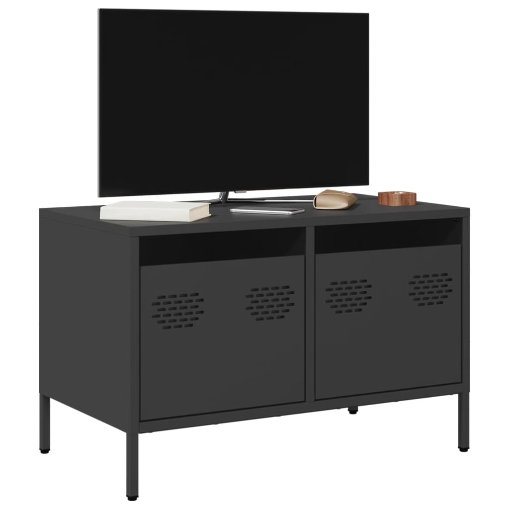 vidaXL TV-Schrank Schwarz 68x39x43,5 cm Kaltgewalzter Stahl