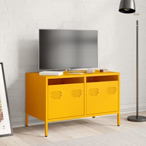 TV skříňka hořčicově žlutá 68 x 39 x 43,5 cm ocel - obrázek 3
