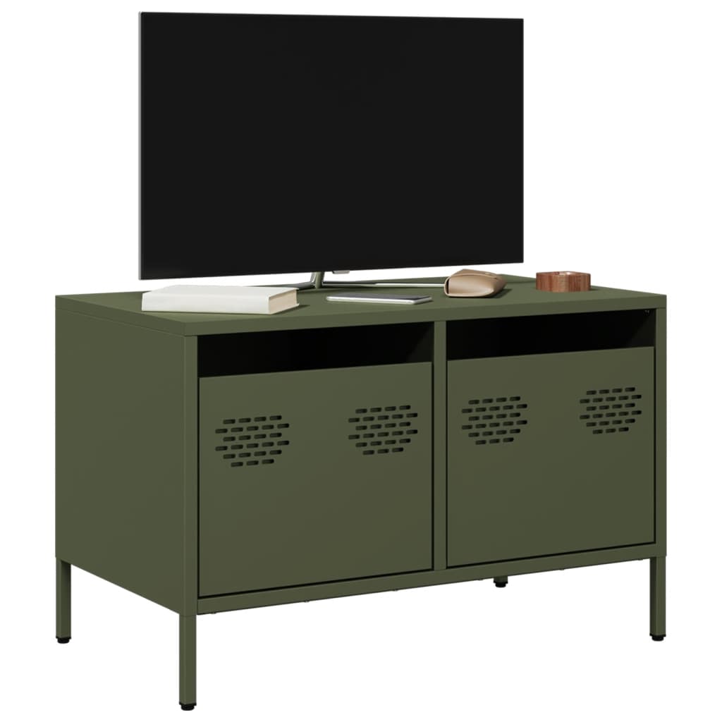 vidaXL Dulap TV, verde măsliniu, 68x39x43,5 cm, oțel laminat la rece