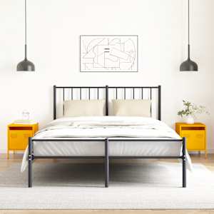 Noční stolky 2 ks hořčicově žluté 35 x 39 x 43,5 cm ocel - obrázek 3