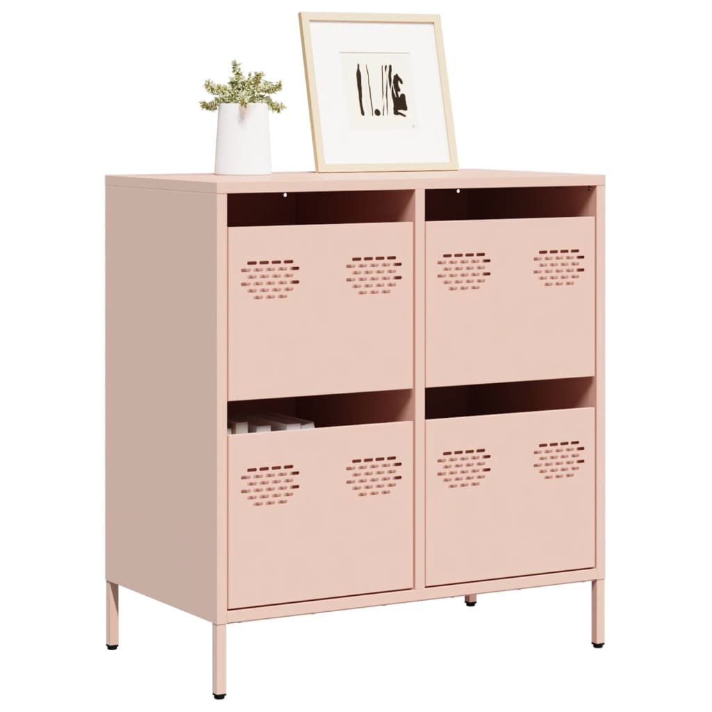 vidaXL Sideboard Rosa 68x39x73,5 cm Kaltgewalzter Stahl