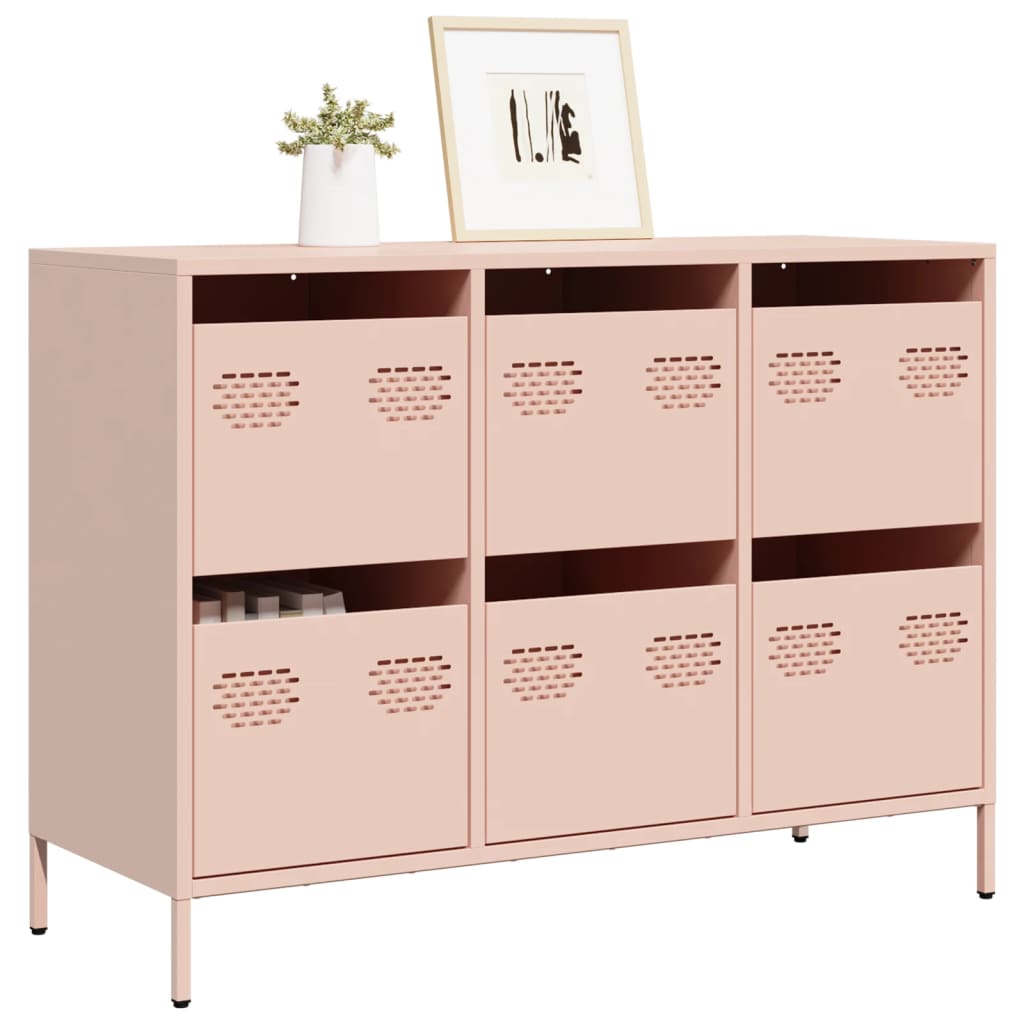 Sideboard Rosa 101,5x39x73,5 cm Kaltgewalzter Stahl