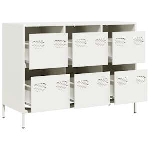 Příborník bílý 101,5 x 39 x 73,5 cm ocel válcovaná za studena - obrázek 4