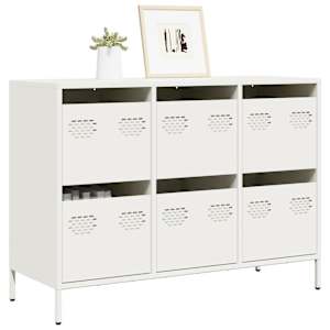 Komoda bela 101,5x39x73,5 cm hladno valjano jeklo