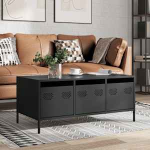 Klubska mizica črna 101,5x50x43,5 cm valjano jeklo