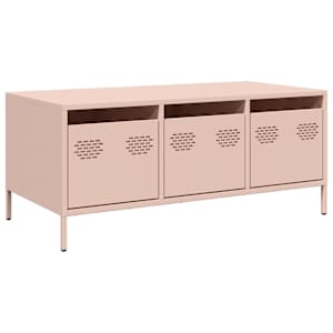 vidaXL diivanilaud roosa 101,5x50x43,5 cm k&uuml;lmvaltsitud teras