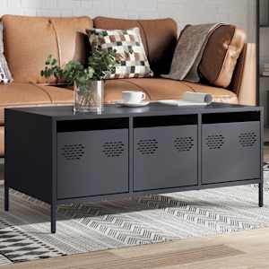 Klubska mizica antracit 101,5x50x43,5 cm valjano jeklo