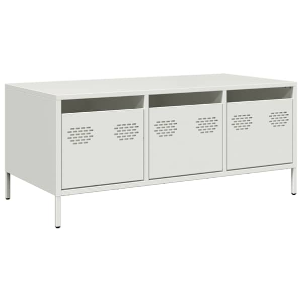 vidaXL diivanilaud valge 101,5x50x43,5 cm k&uuml;lmvaltsitud teras