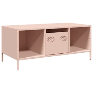 vidaXL diivanilaud roosa 101,5x50x43,5 cm k&uuml;lmvaltsitud teras