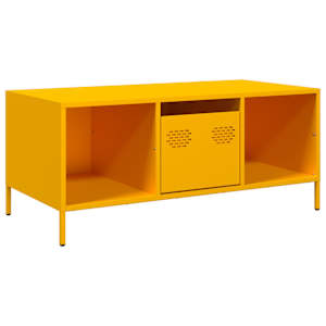 vidaXL diivanilaud sinepikollane 101,5x50x43,5 cm k&uuml;lmvaltsitud teras