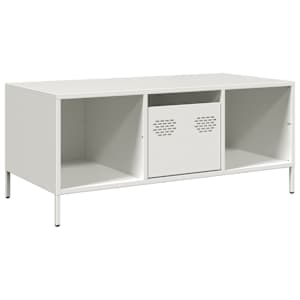 vidaXL diivanilaud valge 101,5x50x43,5 cm k&uuml;lmvaltsitud teras