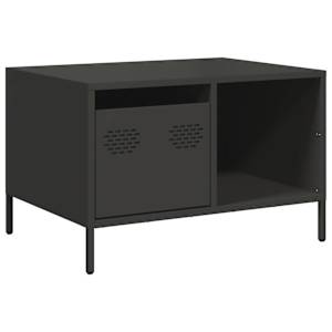 vidaXL diivanilaud must 68,5x50x43,5 cm k&uuml;lmvaltsitud teras