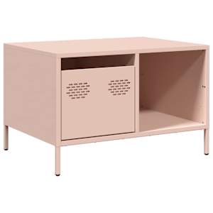 vidaXL diivanilaud roosa 68,5x50x43,5 cm k&uuml;lmvaltsitud teras