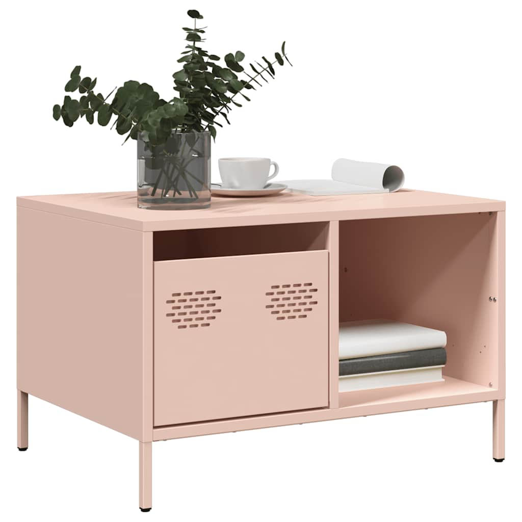 vidaXL Couchtisch Rosa 68,5x50x43,5 cm Kaltgewalzter Stahl