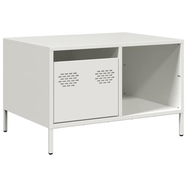 vidaXL diivanilaud valge 68,5x50x43,5 cm k&uuml;lmvaltsitud teras