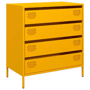 vidaXL puhvetkapp sinepikollane 68x39x73,5 cm k&uuml;lmvaltsitud teras