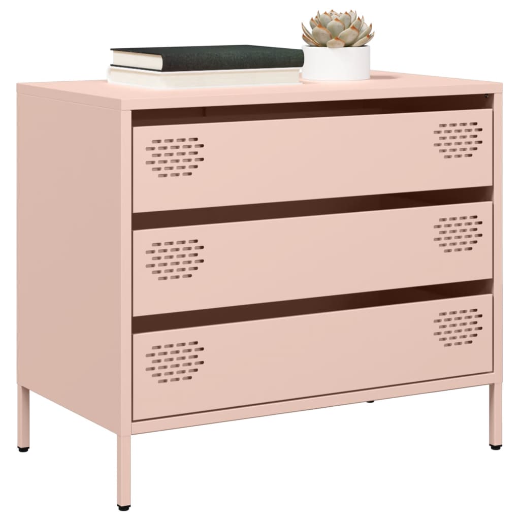 Sideboard Rosa 68x39x58,5 cm Kaltgewalzter Stahl