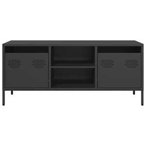 TV skříňka černá 101,5 x 39 x 43,5 cm ocel válcovaná za studena - obrázek 4