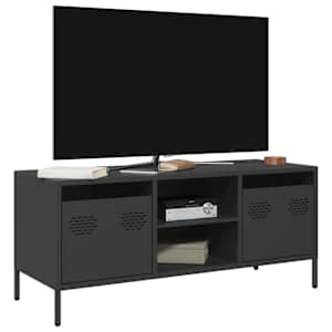 TV skříňka černá 101,5 x 39 x 43,5 cm ocel válcovaná za studena - obrázek 1