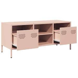 TV skříňka růžová 101,5x39x43,5 cm ocel válcovaná za studena - obrázek 5