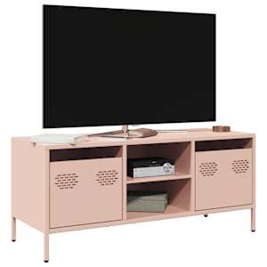 TV skříňka růžová 101,5x39x43,5 cm ocel válcovaná za studena - obrázek 1