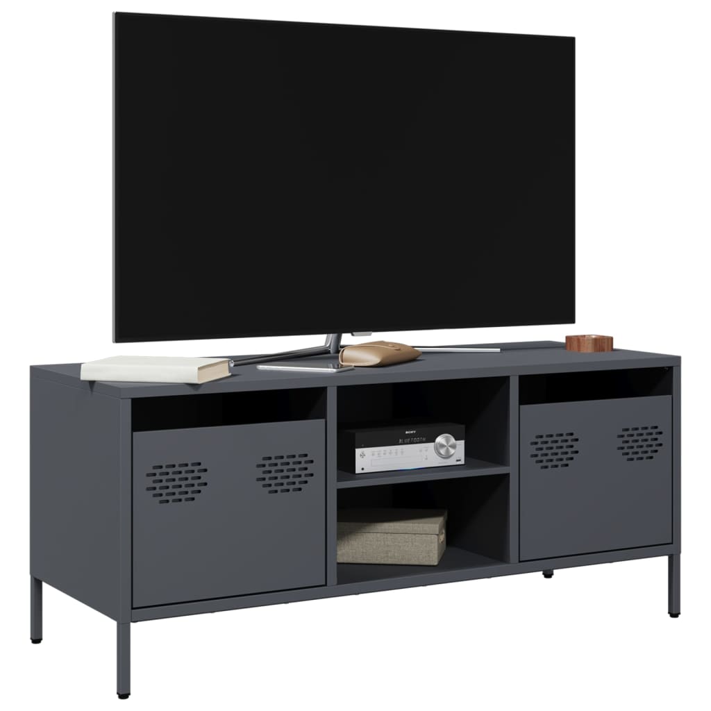 vidaXL Dulap TV, antracit, 101,5x39x43,5 cm, oțel laminat la rece