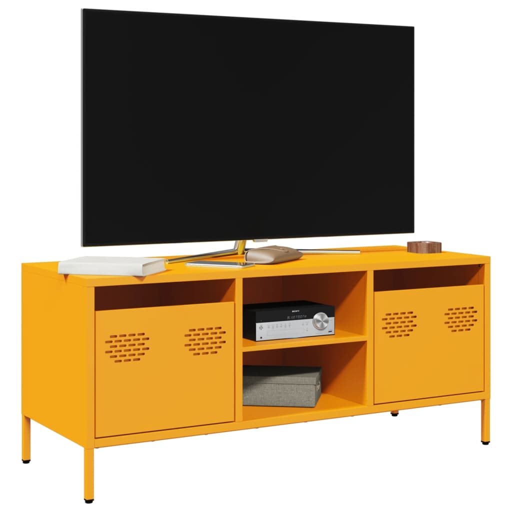 vidaXL TV-Schrank Senfgelb 101,5x39x43,5 cm Kaltgewalzter Stahl