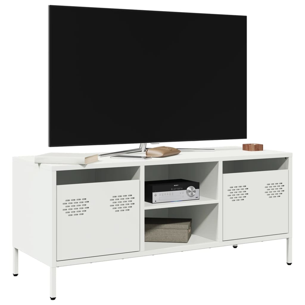 TV-Schrank Weiß 101,5x39x43,5 cm Kaltgewalzter Stahl