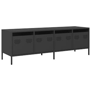 TV skříňka černá 135 x 39 x 43,5 cm ocel válcovaná za studena - obrázek 2
