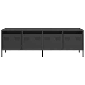 TV skříňka černá 135 x 39 x 43,5 cm ocel válcovaná za studena - obrázek 4