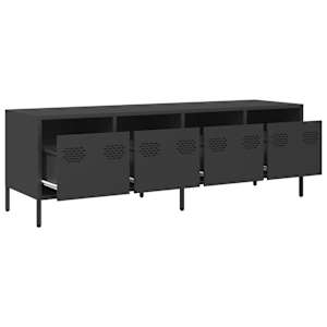 TV skříňka černá 135 x 39 x 43,5 cm ocel válcovaná za studena - obrázek 5